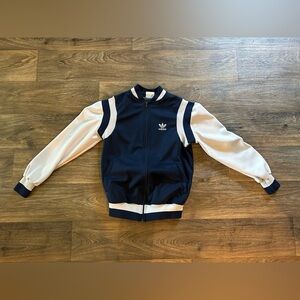 Adidas Vintage Navy and White Track Jacket